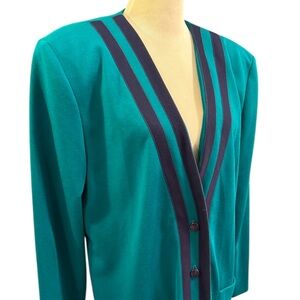 Vintage teal blazer by Leslie Fay